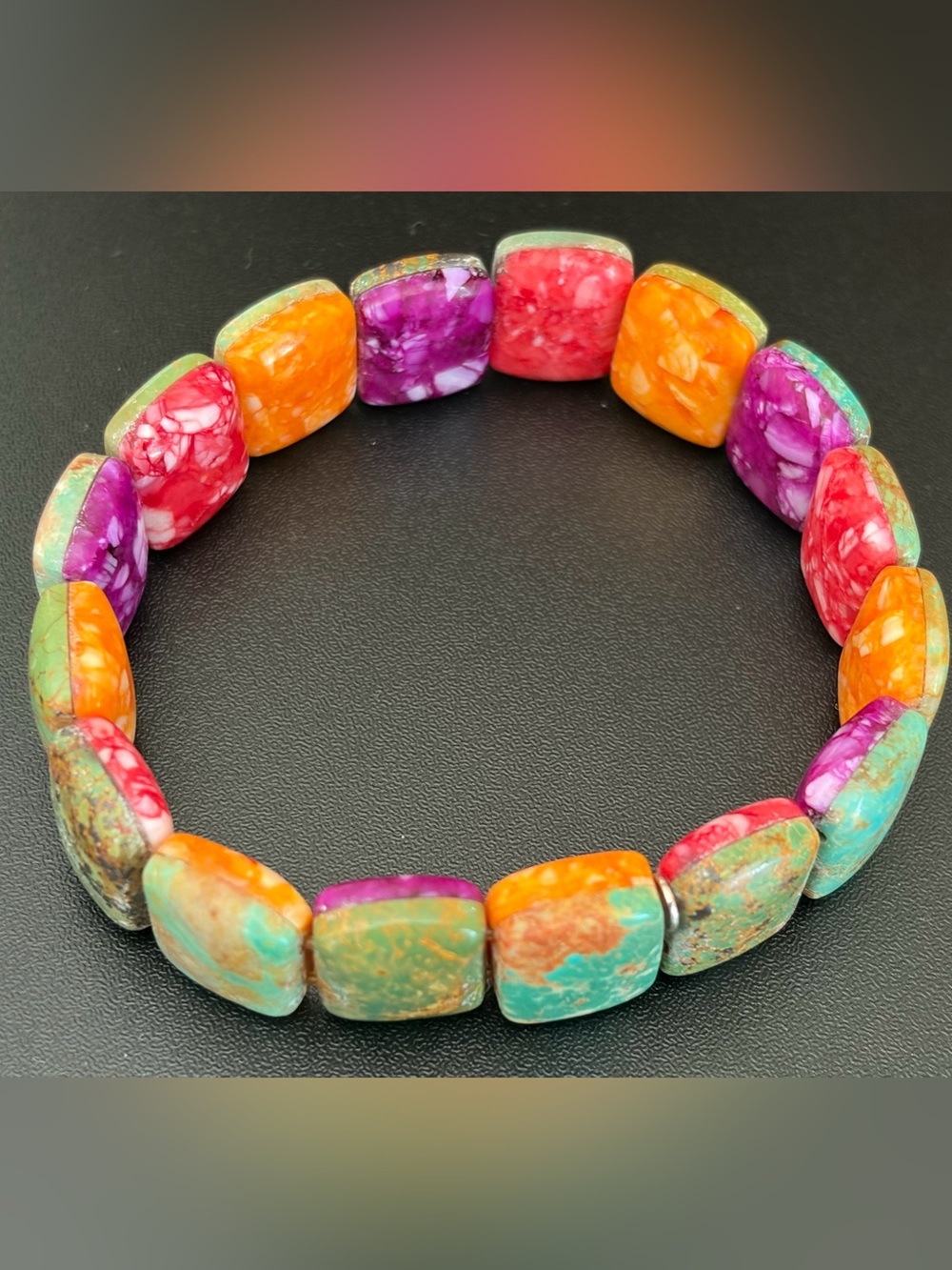 JAY KING DTR STERLING SILVER SEA SEDIMENT JASPER STRETCH BRACELET
